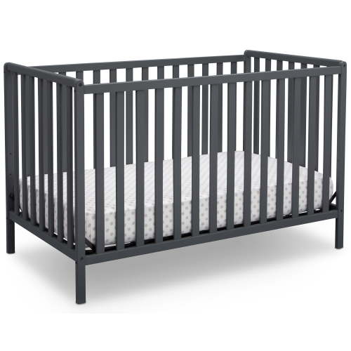 Delta Children Heartland 4-in-1 Convertible Baby Crib, Charcoal Gray