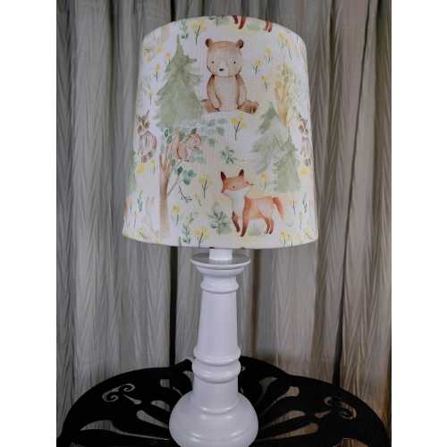 Woodland accent nursery lamp, bear Fox raccoon hedgehog table lamp, watercolor Woodland baby lamp, baby girl boy gift, child Forrest lamp