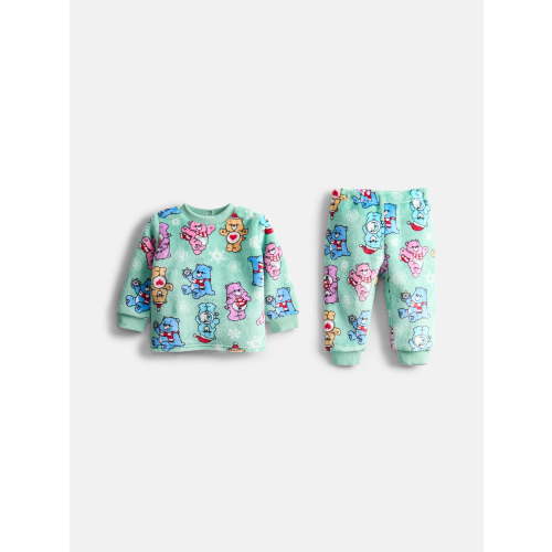 Care Bears Baby Girls Allover Print Top and Jogger Pants Set, 2-Piece, Sizes 0/3M-24M