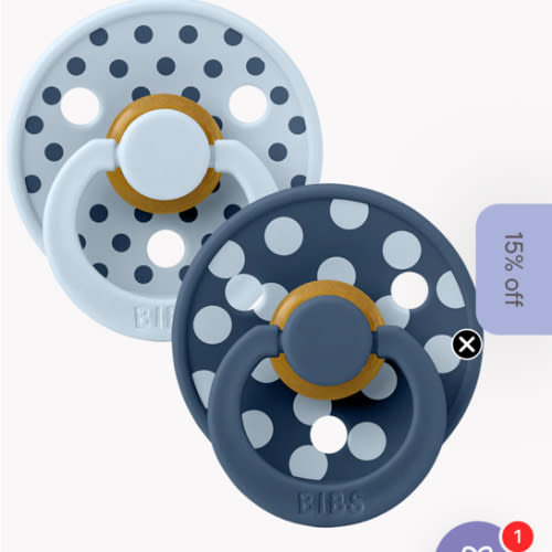 BIBS STUDIO Pacifiers 2 Pack Polka | Baby Blue/Steel Blue – Bibsworld store US