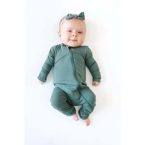 Zippered Romper in Pine
