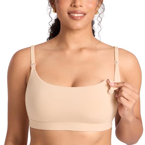 MOMANDA Cotton Nursing Bras for Breastfeeding | Maternity sleep bralettes, Seamless, Ultra soft, With pads, For women