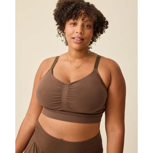 Sublime® Bamboo Hands-Free Pumping Lounge & Sleep Bra | Chocolate - Kindred Bravely