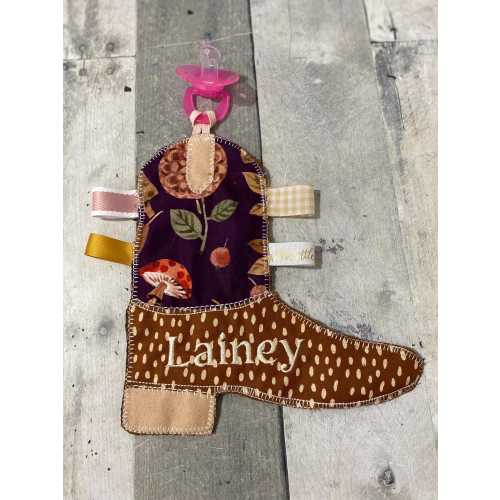 Personalized Cowgirl Boot Pacifier Holder: Western Baby Soothie