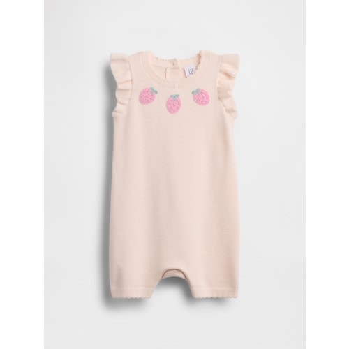 Baby Strawberry Sweater Shorty One-Piece