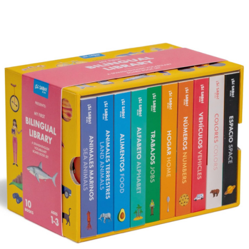 My First Bilingual Library: A Spanish-English Vocabulary Board Book Set of Colors, Numbers, Animals, ABCs, and More (Si Sabo Kids)