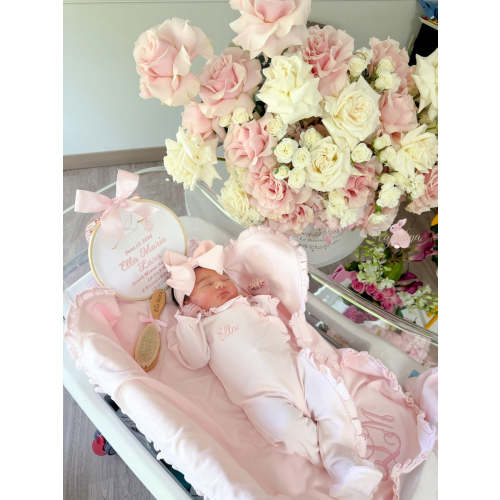 Baby Pink Ruffle Personalized Coming Home Set – Caprilina