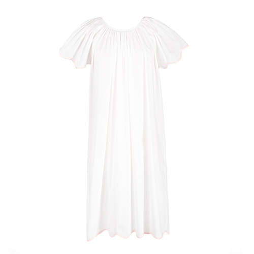 VANDY SCALLOPED TAPE TRIM COTTON NIGHTGOWN – Lenora