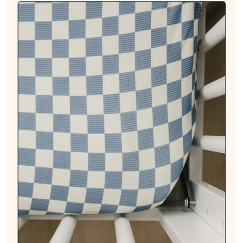Blue Checkered Ribbed Bamboo Stretch Crib Sheet – LITTLE RAD THINGS