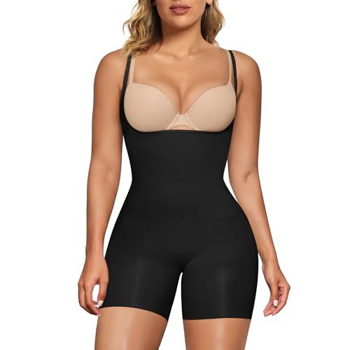 SHAPERX Women's Tummy Control Shapewear Bodysuit Seamless Body Shaper | High-Waisted Sculpting, Open Bust Design, Easy-Access Open Crotch, Smooth Fit Under Any Outfit, Daily Shaping & Event-Ready