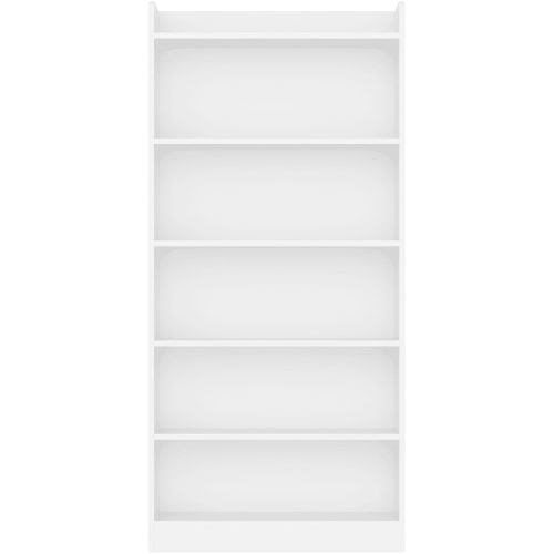 Renwick Wooden 6 Layer Modern Open Shelf Bookcase with Top Compartment, White