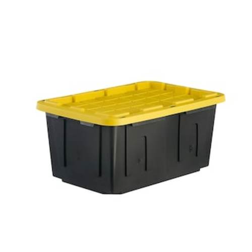 Project Source Commander Large 27-Gallon s (108-Quart) Black Heavy Duty Tote with Standard Snap Lid 44066 at Lowes.com
