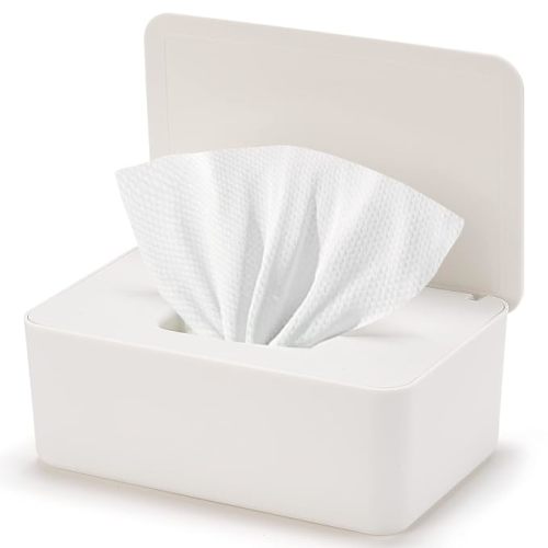Baby Wipes Dispenser, Wipe Holder for Baby & Adult,Keeps Wet Tissue Fresh, Non-Slip Wipes Case, Flushable Wipe Container with Sealing Design Lid