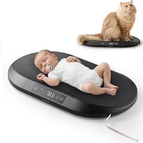 YauYik Baby Scale, Pet Scale for Weighing, 0.1Pecision Accurate Digital Scale for Baby, Cat, Puppy and Small Animals, 59-inch Height Measurement, LED Display, with Hold Function, Up to 88lbs