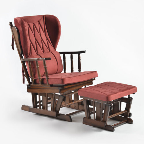 Harriet Bee Azariyah Konfor Rocking Chair And Ottoman - Brick | Wayfair