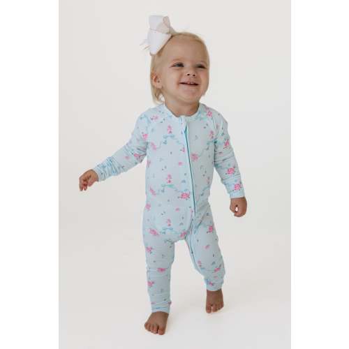 Blue Ella Zipper Romper