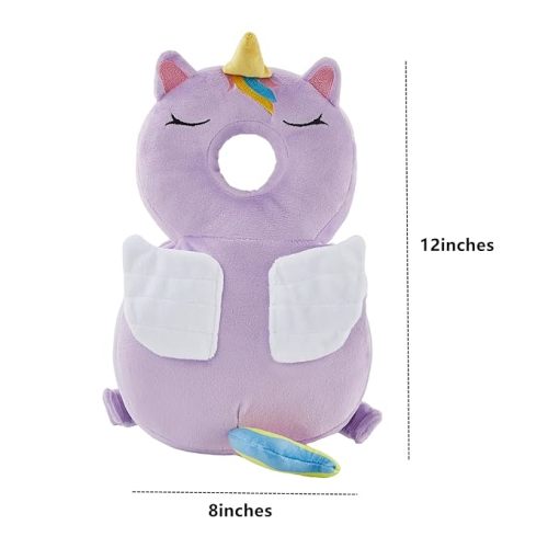Baby Head Potector Backpack Toddler Safety Protector Backpack Cushion Pad for Boys and Girls Crawling Walking Adjustable(Unicorn)