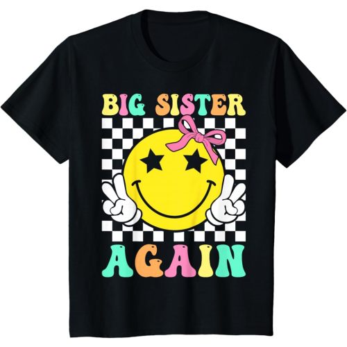 Big Sister Again Retro Groovy Big Sister Girls Toddlers T-Shirt