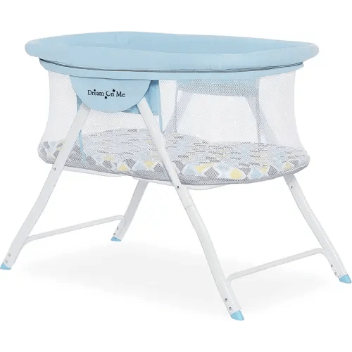 Dream On Me Poppy Traveler Portable Bassinet in Brown/Blue