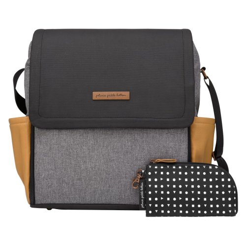 Boxy Backpack in Graphite/Camel– Petunia Pickle Bottom