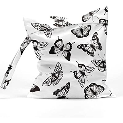 Wet Bag Waterproof Reusable Wet Dry Bag for Beach, Travel, Pool, Gym Bag for Swimsuits, Wet Clothes, Cloth Diapers, Washable Wet Bags for Baby, Butterfly Gifts Butterfly Decor Party Favors