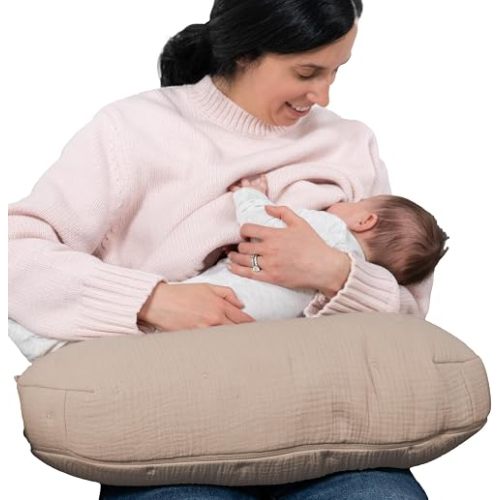 Boppy Nursing Pillow, Cotton Muslin Ergonomic Breastfeeding Support Pillow