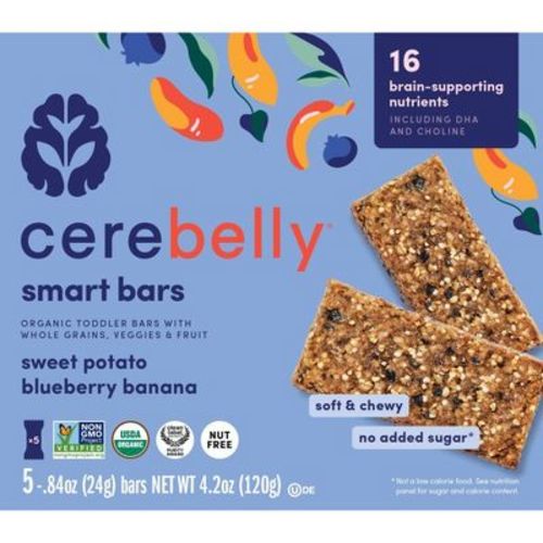 Cerebelly Organic Blueberry Banana Sweet Potato Smart Snack Bars - 4.2oz/5pk