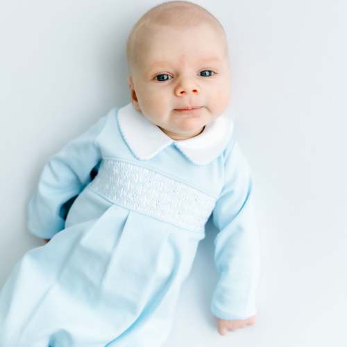 Walker's Classics Smocked Footie - Light Blue – Magnolia Baby