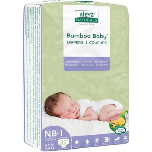 Aleva Naturals Hypoallergenic Bamboo Baby Diapers for Newborn