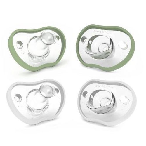 nanobebe Flexy Silicone Pacifier 0-3 Months - Sage/White - 4pk