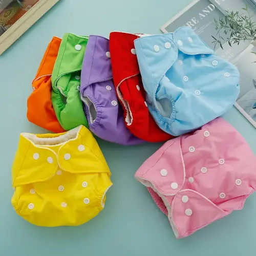 7Pcs Baby Cloth Nappies Reusable Pocket Nappy Washable Adjustable Cloth Diapers Super Absorbent Clothes Nappies Multi-Color Comfortable Diapers for Baby Infants Boys Girls 6.6-33 lbs