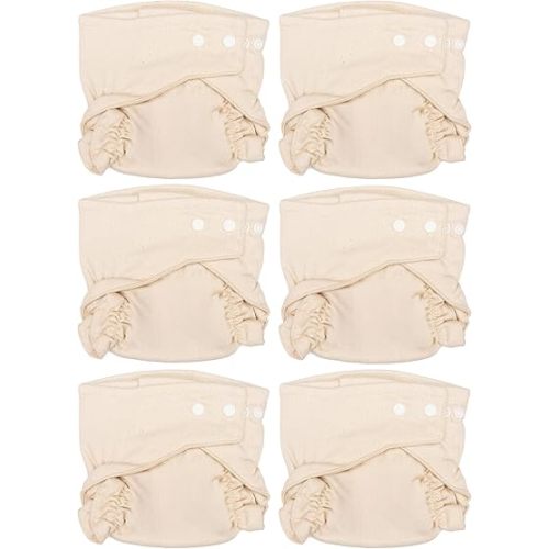 Osocozy Two Sized Fitted Cloth Diaper - 6 Count (Pack of 1) - Soft, Durable and Absorbent 100% Cotton Birdseye Weave Material. Easy to Use Snap Closures. Size 1 Fits 7-18 lbs