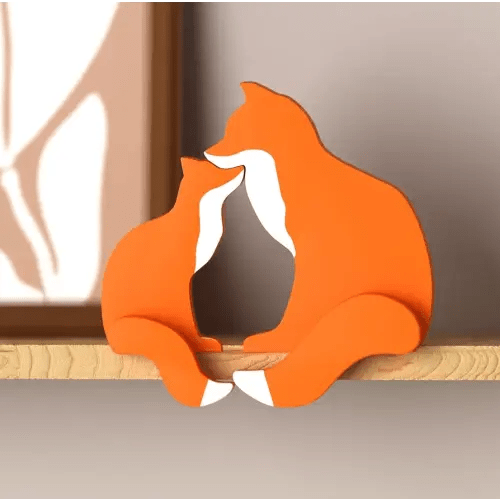 PUTSKA Woodland Nursery Decor - Wooden Animal for Baby Boy Nursery Decor, Forest Decoration for Room, Shelf, Bedroom (Fox)