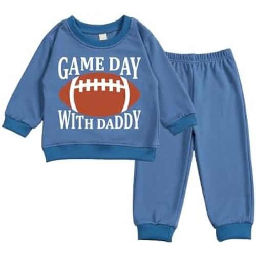 Toddler Baby Game Days Long Sleeve Sweatshirt Top Jogger Pants Set Cute Fall Winter Clothes Set