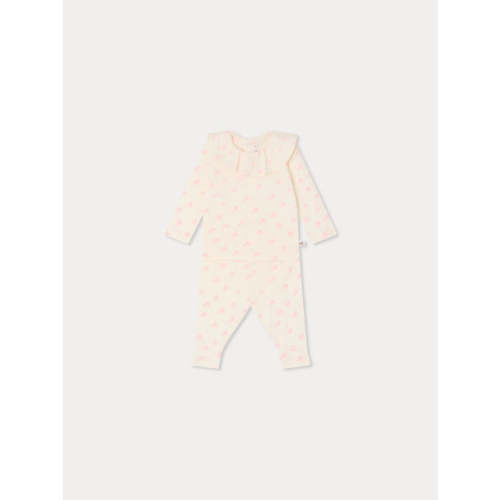 Jelsia cherry print set in organic ribbed cotton