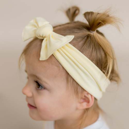 Knotted Bow Headband in Chamomile