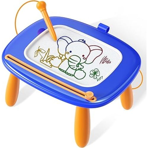 Toddlers Toys Ages 1-3, Magnetic Drawing Board, Doodle Board Pad Learning and Educational Toys for 18 Months Baby, 1-3 Yr Kids Birthday Gifts - Dark Blue