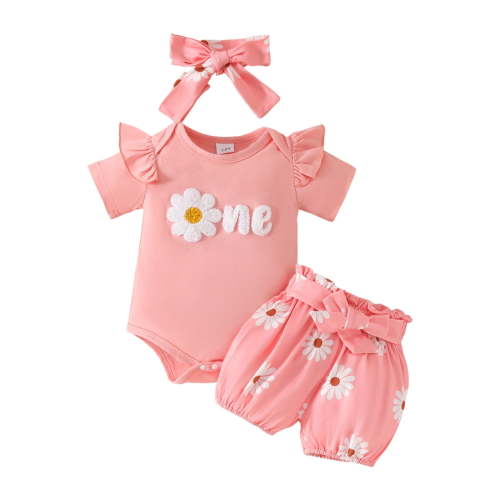 Yindaity Baby Girl Onesies Baby-girls Short-sleeve Onesies Bodysuits Pink,12-18 Months