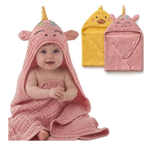 Amazon.com: Blissful Diary: Muslin Hooded Baby Towel