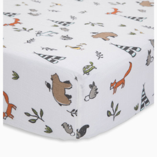 Little Unicorn Cotton Muslin Crib Sheet - Forest Friends