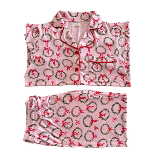 Women's Lounge Set, Wreath Pink