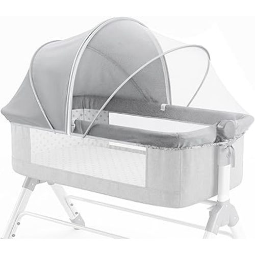 Orzbow Half-Blackout Breathable Mosquito Net Canopy for Cradles, White