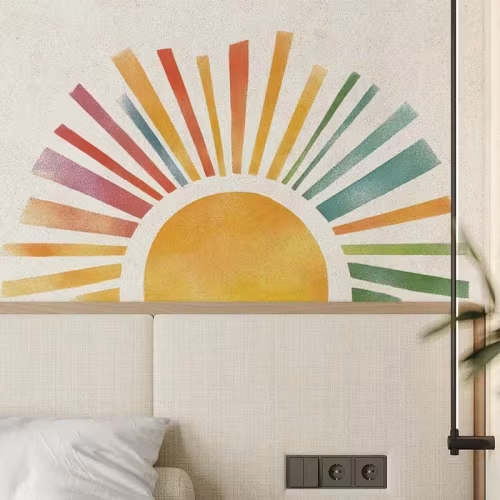 sun wall sticker decorative living room dining room bathroom - Temu