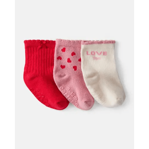 Baby Girl Heart Ankle Socks - Pink/White/Red | Carter's