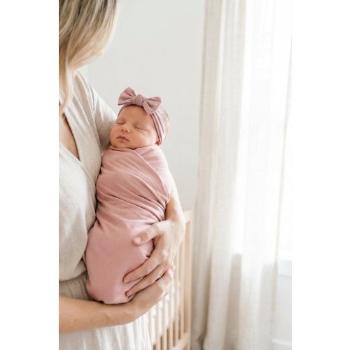 Solid Mauve Bamboo Knit Swaddle Blanket