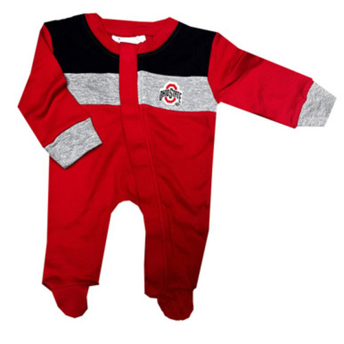 Ohio State Infant Color Block Footed Creeper. - College Traditions