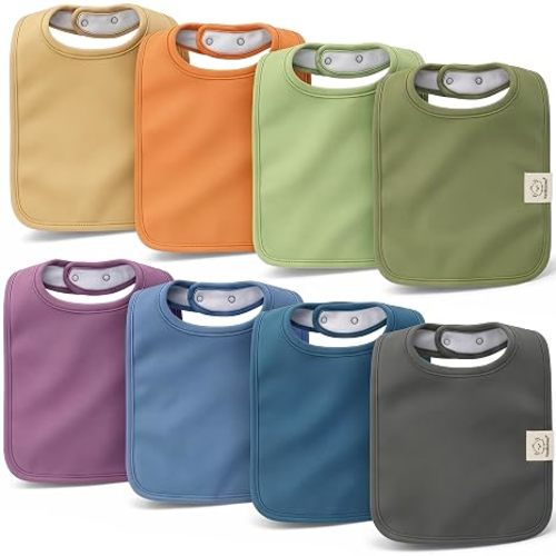 KeaBabies 8-Pack Organic Baby Bibs for Boys, Girls Drool Bibs (Cruise)