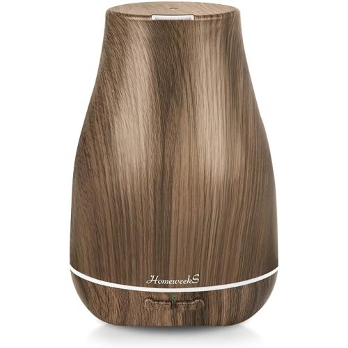 Aromatherapy Essential Oil Diffuser for Room: Air Humidifier Aroma Scent Cool Mist Diffusers Colorful Light Cute Mini Small Waterless Auto Off Ultrasonic for Home Bedroom (Brown Wood Grain)