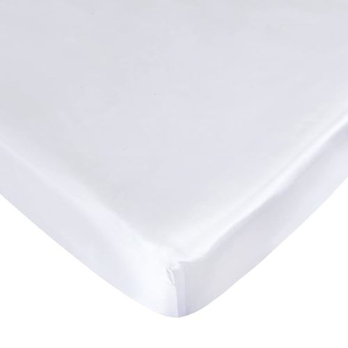Satin Pack and Play Sheet Fitted, Soft & Silky Portable Playard/Mini Crib Sheets Mattress Cover for Boys and Girls, Compatible with Graco Pack n Play for Baby Hair and Skin, White