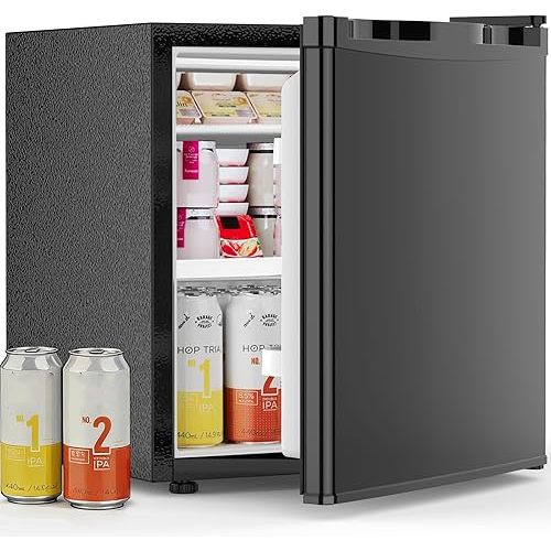 Antarctic Star Mini Fridge with Freezer, Rated 1.6 cu.ft, Small Upright Refrigerator with Removable Shelves, 7 Adjustable Thermostat, Low Noise for Bedroom/Apartment/Office,